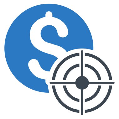 İş hedef düz vektör simgesi