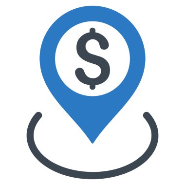 Doları yer düz vektör simgesi