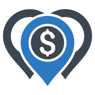 Doları harita işaretleri düz vektör simgesi