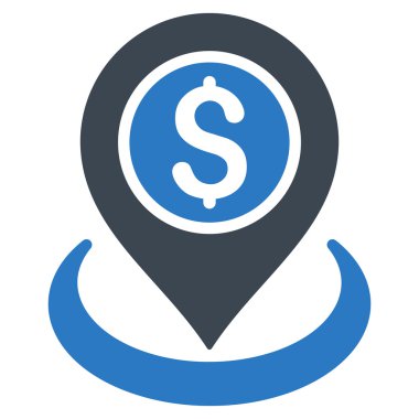 Para konum düz vektör simgesi