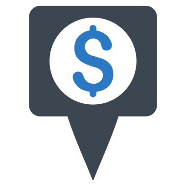 Para harita işaretleyici düz vektör simgesi