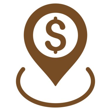 Doları yer düz vektör simgesi