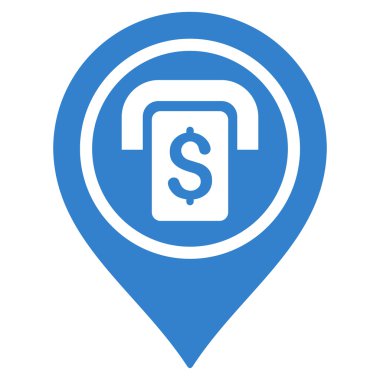 ATM harita işaretleyici düz vektör simgesi