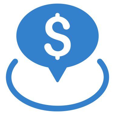 Banka yer düz vektör simgesi