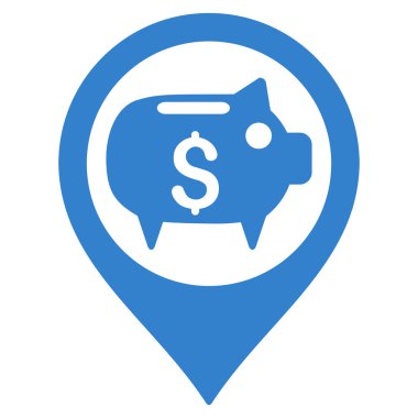 Banka harita işaretleyici düz vektör simgesi