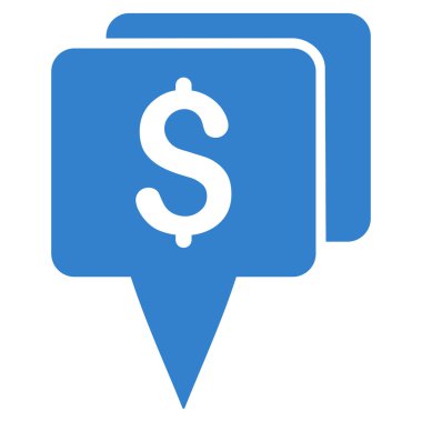 Banka harita işaretçiler düz vektör simgesi