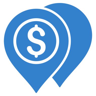 Banka harita işaretçiler düz vektör simgesi