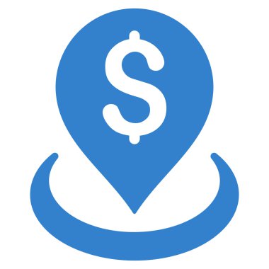 Banka yerleşim düz vektör simgesi