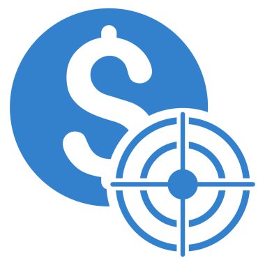 İş hedef düz vektör simgesi