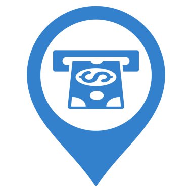 Para işaretçi düz vektör simgesi