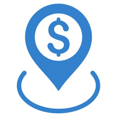 Doları yer düz vektör simgesi