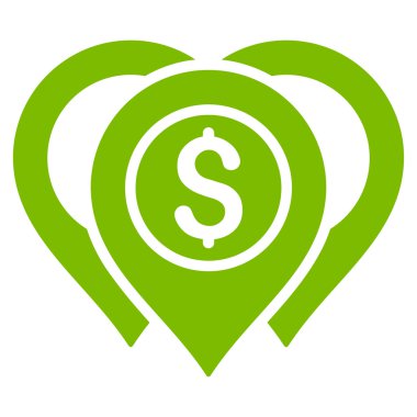 Doları harita işaretleri düz vektör simgesi