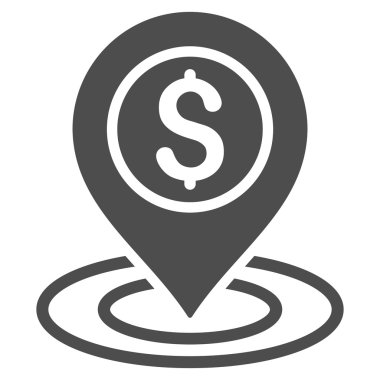 Doları pozisyon düz vektör simgesi