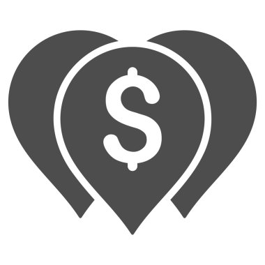 Para harita işaretleri düz vektör simgesi