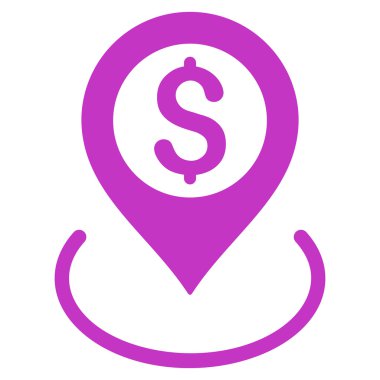 Doları yer düz vektör simgesi