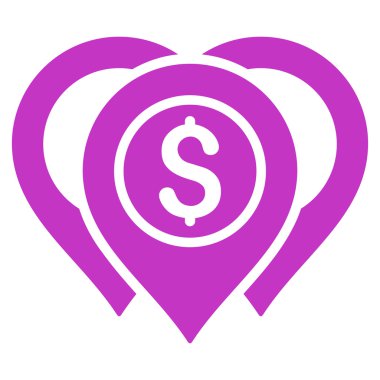 Doları harita işaretleri düz vektör simgesi