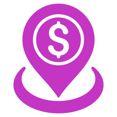 Para konum düz vektör simgesi