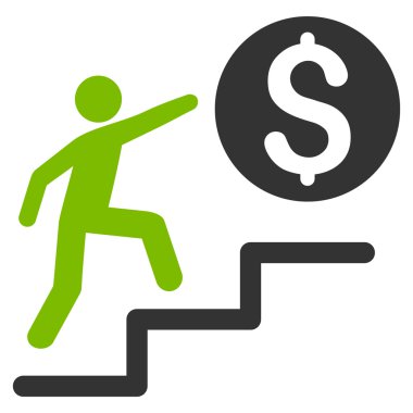 İş adımları düz vektör simgesi