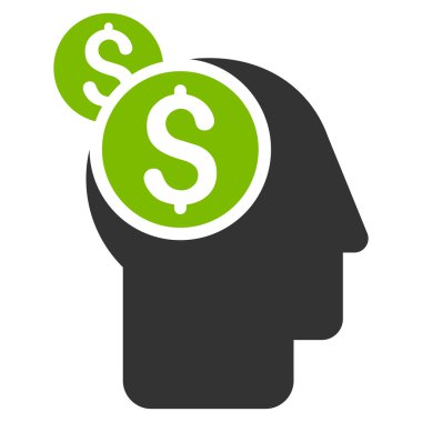 İş düşünme düz vektör simgesi