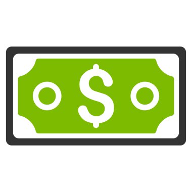 Doları banknot düz vektör simgesi