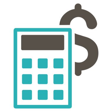 İş hesap makinesi düz vektör simgesi