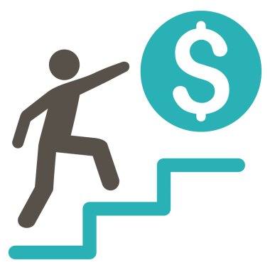 İş adımları düz vektör simgesi