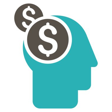 İş düşünme düz vektör simgesi