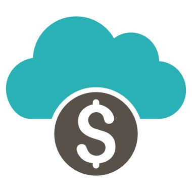 Bulut bankacılık düz vektör simgesi