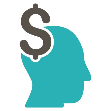 Ticari akıl düz vektör simgesi