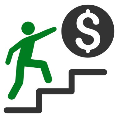 İş adımları düz vektör simgesi