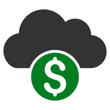 Bulut bankacılık düz vektör simgesi