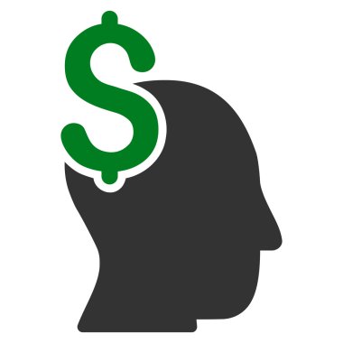 Ticari akıl düz vektör simgesi