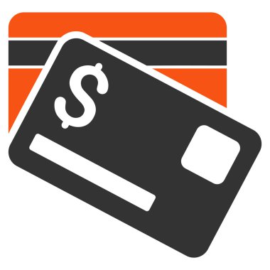 Banka kartları düz vektör simgesi