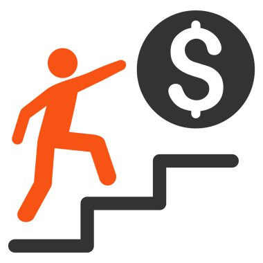 İş adımları düz vektör simgesi