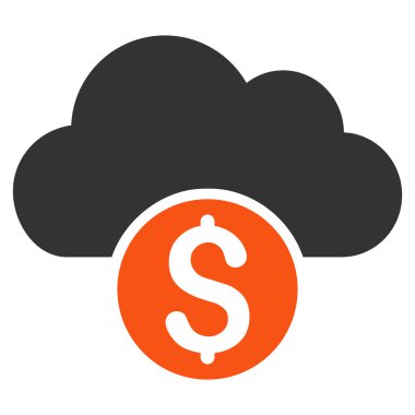 Bulut bankacılık düz vektör simgesi