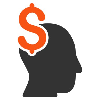 Ticari akıl düz vektör simgesi