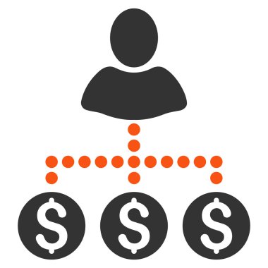 Kullanıcı ödeme düz vektör simgesi