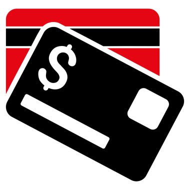 Banka kartları düz vektör simgesi