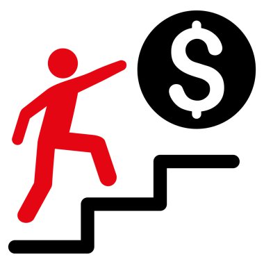 İş adımları düz vektör simgesi