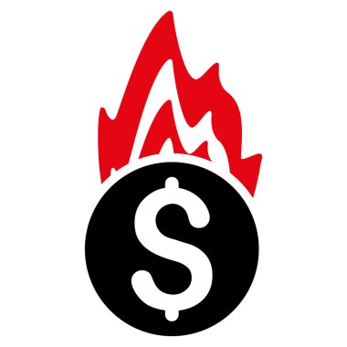 Yangın hasarı düz vektör simgesi