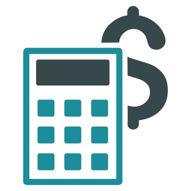 İş hesap makinesi düz vektör simgesi