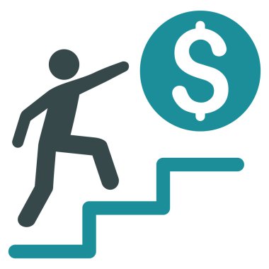 İş adımları düz vektör simgesi