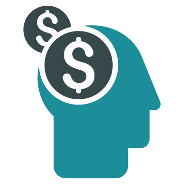 İş düşünme düz vektör simgesi