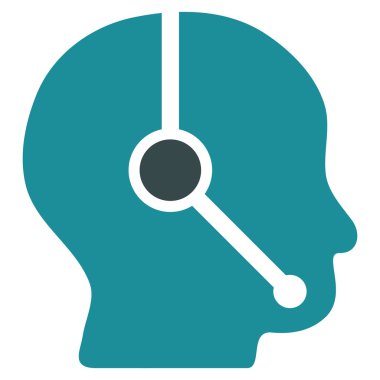 Çağrı Merkezi operatörü düz vektör simgesi