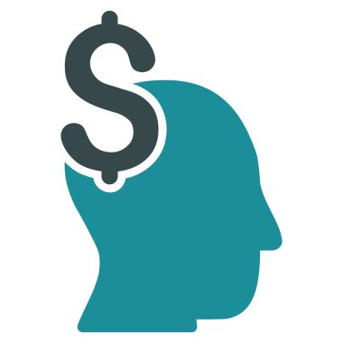 Ticari akıl düz vektör simgesi