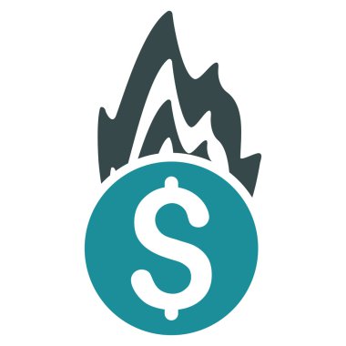 Yangın hasarı düz vektör simgesi