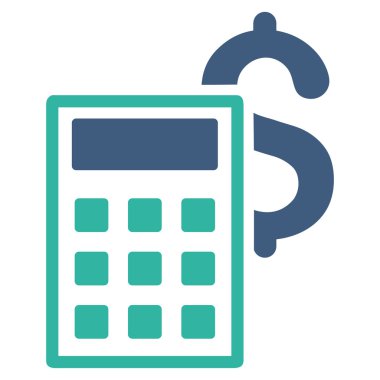 İş hesap makinesi düz vektör simgesi