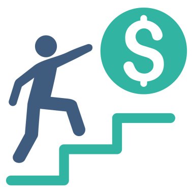 İş adımları düz vektör simgesi