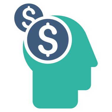 İş düşünme düz vektör simgesi