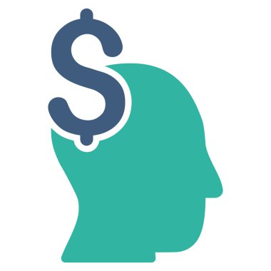 Ticari akıl düz vektör simgesi